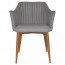 Lavinia Occasional Arm Chair Slim Light Oak Steel Legs