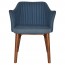 Lavinia Waiting Room Arm Chair Solid Light Walnut Timber Legs