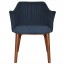 Lavinia Waiting Room Arm Chair Solid Light Walnut Timber Legs
