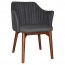 Lavinia Waiting Room Arm Chair Solid Light Walnut Timber Legs