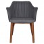 Lavinia Waiting Room Arm Chair Solid Light Walnut Timber Legs