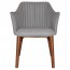 Lavinia Waiting Room Arm Chair Solid Light Walnut Timber Legs