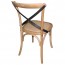French Provincial Cross Back Dining Chair with Rattan Seat
