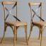 French Provincial Cross Back Dining Chair with Rattan Seat