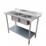 Modular Systems Economic 304 Grade Stainless Steel Double Sink Benches 600mm Deep