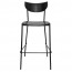Nerina Black Frame Contemporary Bar Stool with Footrest 75cm
