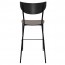 Nerina Black Frame Contemporary Bar Stool with Footrest 75cm