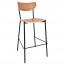 Nerina Black Frame Contemporary Bar Stool with Footrest 75cm