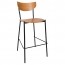 Nerina Black Frame Contemporary Bar Stool with Footrest 75cm