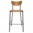 Nerina Black Frame Contemporary Bar Stool with Footrest 75cm