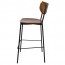 Nerina Black Frame Contemporary Bar Stool with Footrest 75cm
