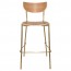 Nerina Brass Frame Contemporary Bar Stool with Footrest 75cm