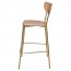 Nerina Brass Frame Contemporary Bar Stool with Footrest 75cm