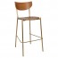 Nerina Brass Frame Contemporary Bar Stool with Footrest 75cm
