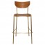 Nerina Brass Frame Contemporary Bar Stool with Footrest 75cm