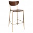 Nerina Brass Frame Contemporary Bar Stool with Footrest 75cm