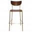 Nerina Brass Frame Contemporary Bar Stool with Footrest 75cm