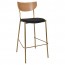 Nerina Contemporary Bar Stool Brass Legs with Padded Seat 77cm