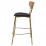 Nerina Contemporary Bar Stool Brass Legs with Padded Seat 77cm
