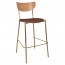 Nerina Contemporary Bar Stool Brass Legs with Padded Seat 77cm