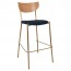 Nerina Contemporary Bar Stool Brass Legs with Padded Seat 77cm