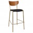 Nerina Contemporary Bar Stool Brass Legs with Padded Seat 77cm