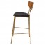 Nerina Contemporary Bar Stool Brass Legs with Padded Seat 77cm