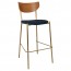 Nerina Contemporary Bar Stool Brass Legs with Padded Seat 77cm