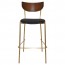 Nerina Contemporary Bar Stool Brass Legs with Padded Seat 77cm