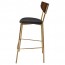 Nerina Contemporary Bar Stool Brass Legs with Padded Seat 77cm