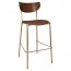 Nerina Contemporary Bar Stool Brass Legs with Padded Seat 77cm
