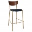 Nerina Contemporary Bar Stool Brass Legs with Padded Seat 77cm