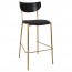 Nerina Contemporary Bar Stool Brass Legs with Padded Seat 77cm