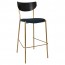 Nerina Contemporary Bar Stool Brass Legs with Padded Seat 77cm