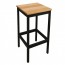 Newport Beer Garden Outdoor Bar Stool Wood Top White Frame 75cm