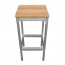 Newport Beer Garden Outdoor Bar Stool Wood Top Silver Frame 75cm