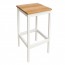 Newport Beer Garden Outdoor Bar Stool Wood Top White Frame 75cm