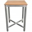 Newport Beer Garden Outdoor bar Table Wood Square Top Silver Frame