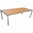 Newport Beer Garden Outdoor Dining Table Wood Top Silver Frame