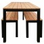 Newport Beer Garden Outdoor Table and Bench Seat Set Wood Top Black Frame
