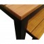 Newport Beer Garden Outdoor Table and Bench Seat Set Wood Top Black Frame