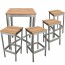 Newport Beer Garden Commercial Outdoor Bar Table and Stools Silver