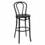 Genuine No 18 Bentwood Bar Stool with Back 75cm - Black