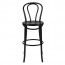 Genuine No 18 Bentwood Bar Stool with Back 75cm - Black