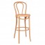 Genuine No 18 Bentwood Bar Stool with Back 75cm - Natural