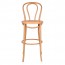 Genuine No 18 Bentwood Bar Stool with Back 75cm - Natural