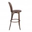 Genuine No 18 Bentwood Bar Stool with Back 75cm - Walnut