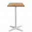 Nordic Bar Table Solid Wood Top White Base