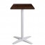 Nordic Bar Table Solid Wood Top White Base