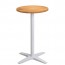 Nordic Oak Bar Table Round Top White Base